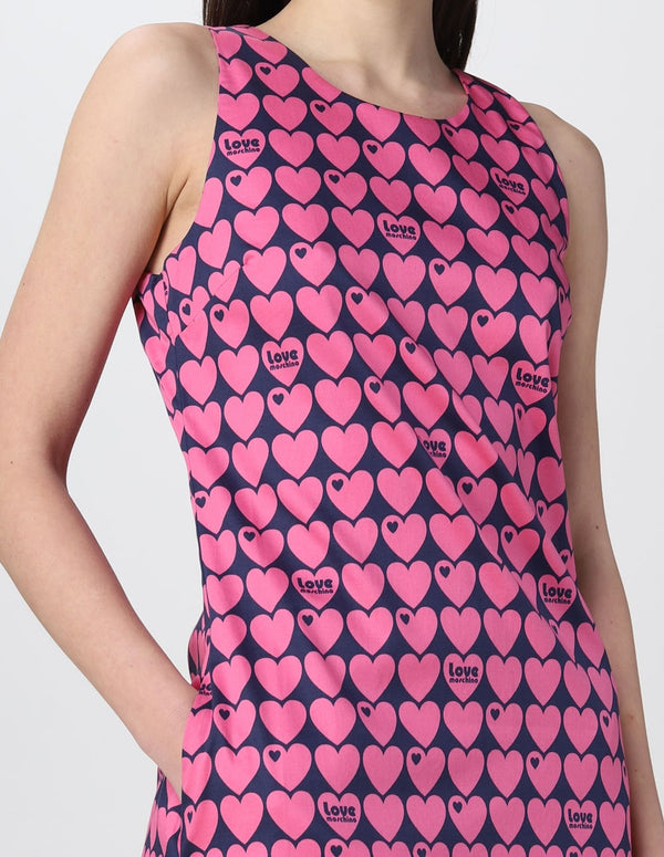 Love Moschino Women's Pink Heart Print Dress